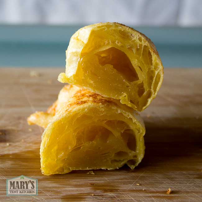 Vegan Rice Paper Croissant honeycomb-like interior