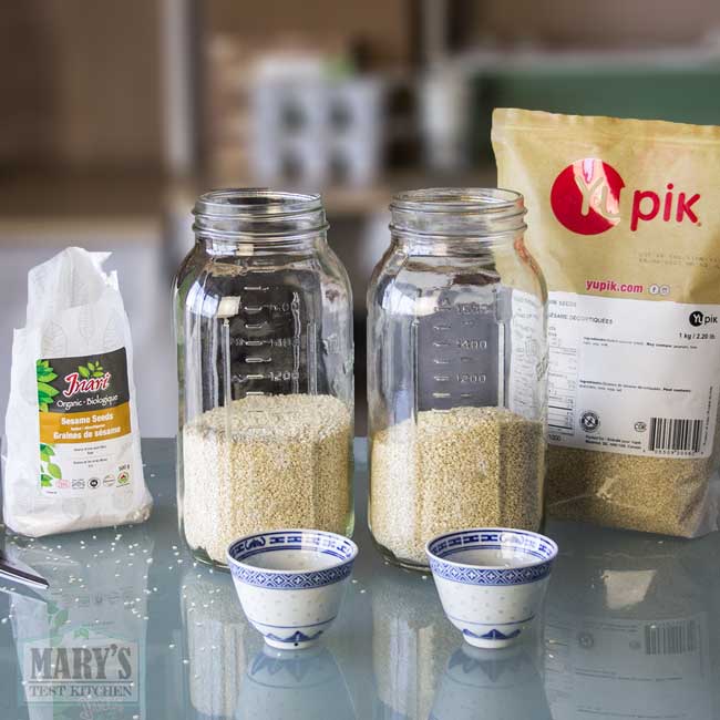 organic and conventional hulled white sesame seeds