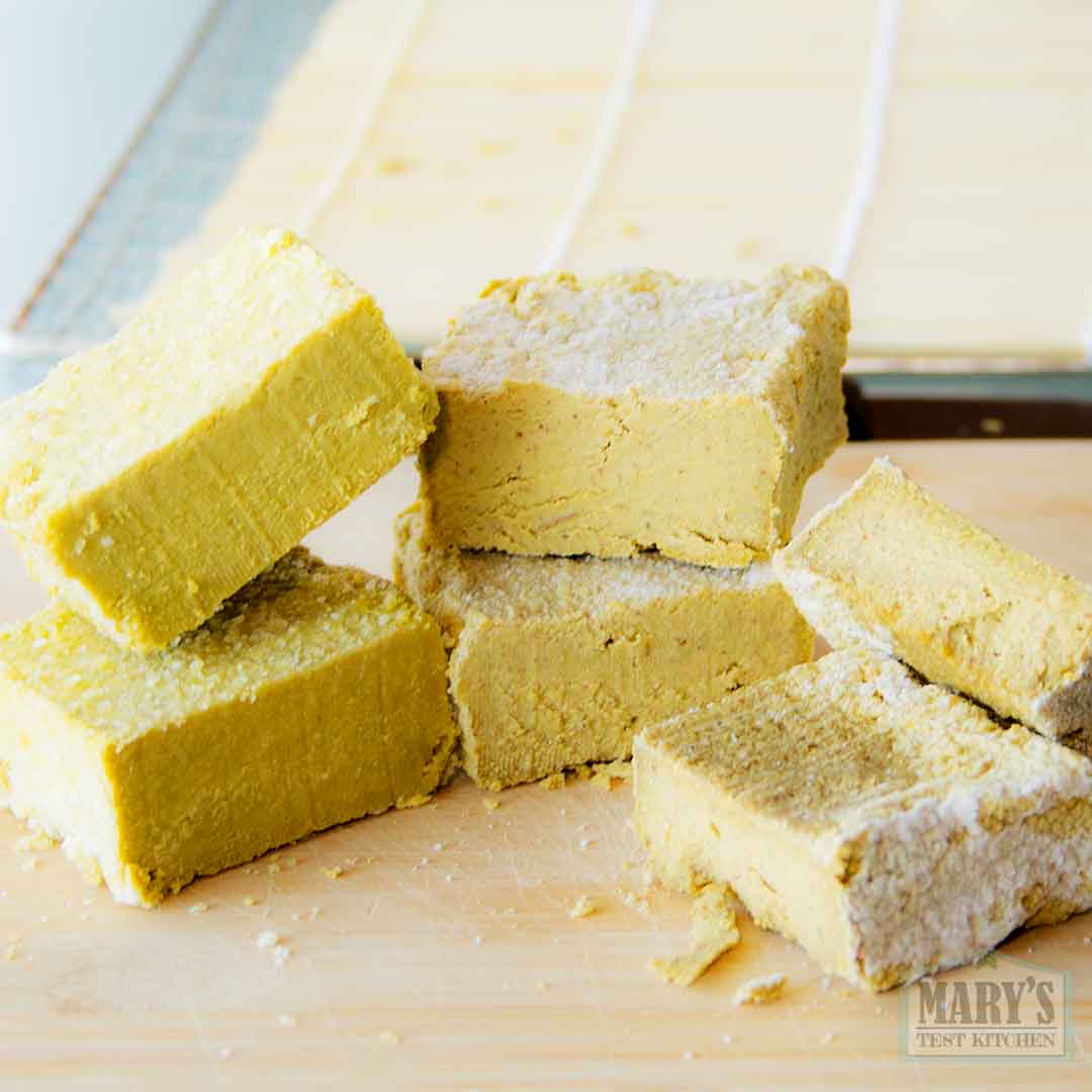 44 hour aged pistachio cheeses, cut open