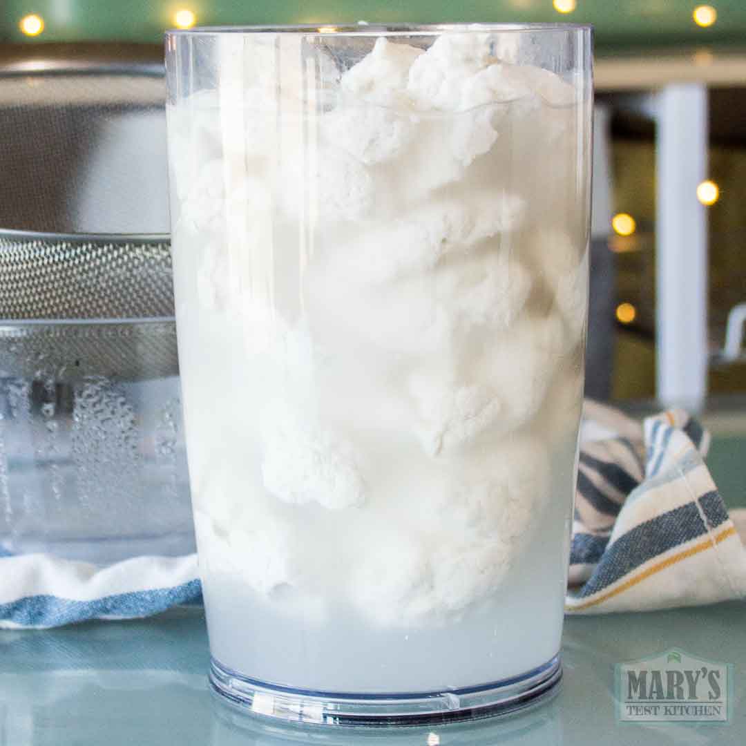 white sesame curds in brine