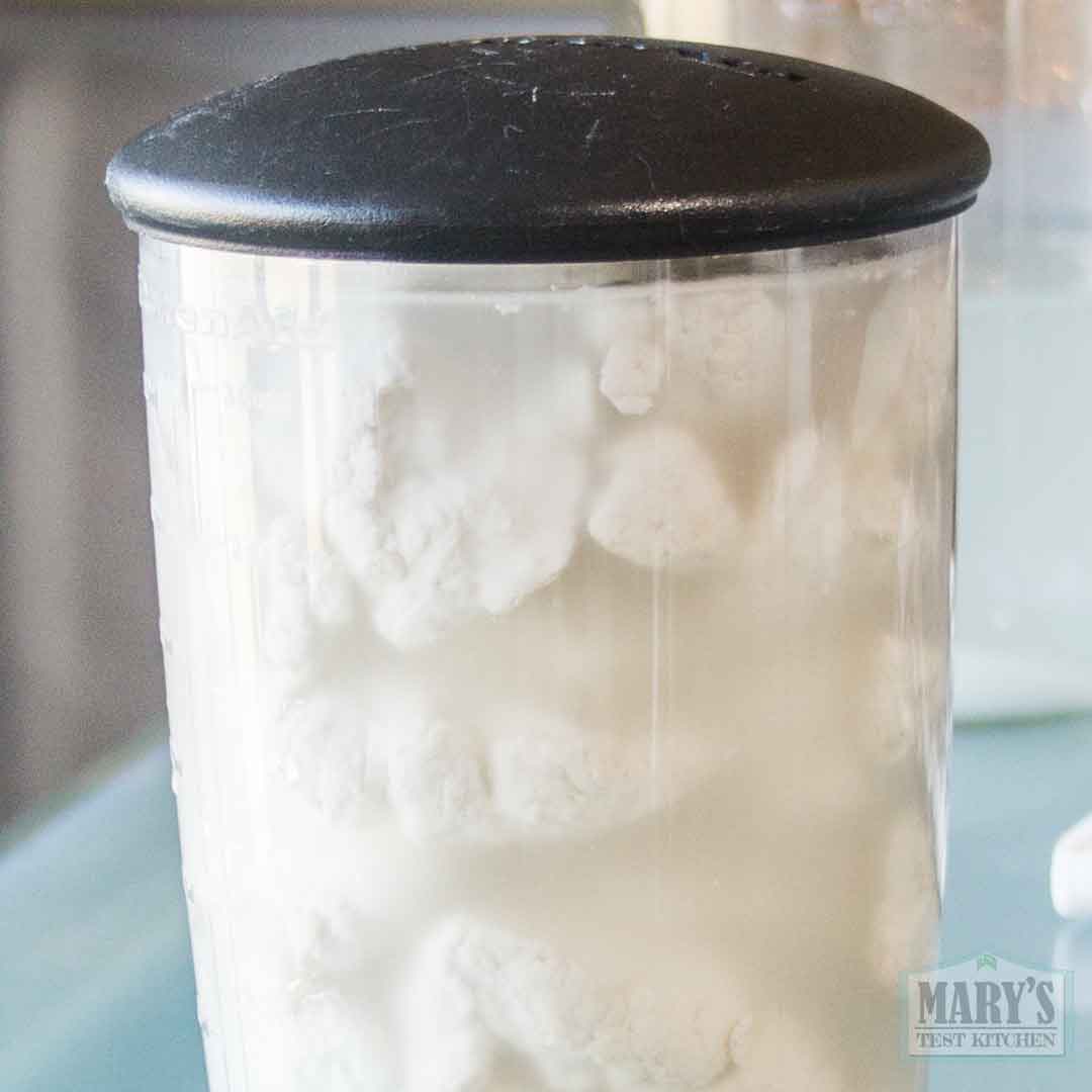 white sesame curds in brine