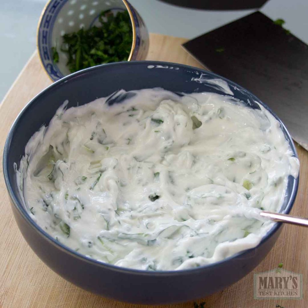 vegan yogurt sauce for mujadara