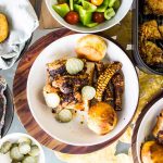 Easy Air Fryer Nashville Hot Tofu, Corn Ribs & Biscuits
