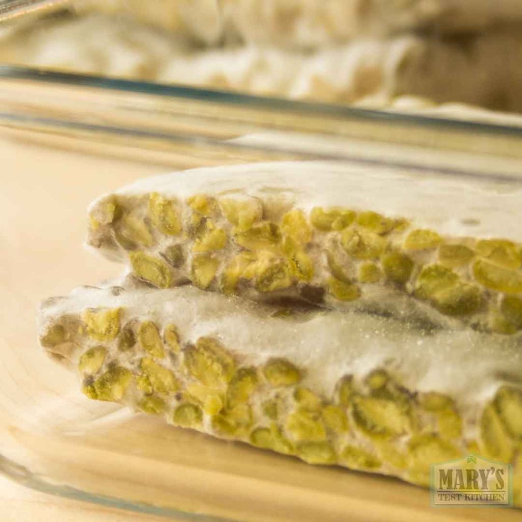 finished split green pea tempeh cross section