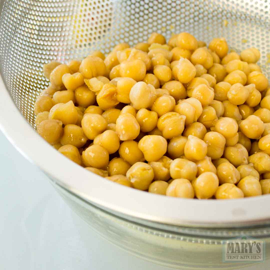 drained chickpeas